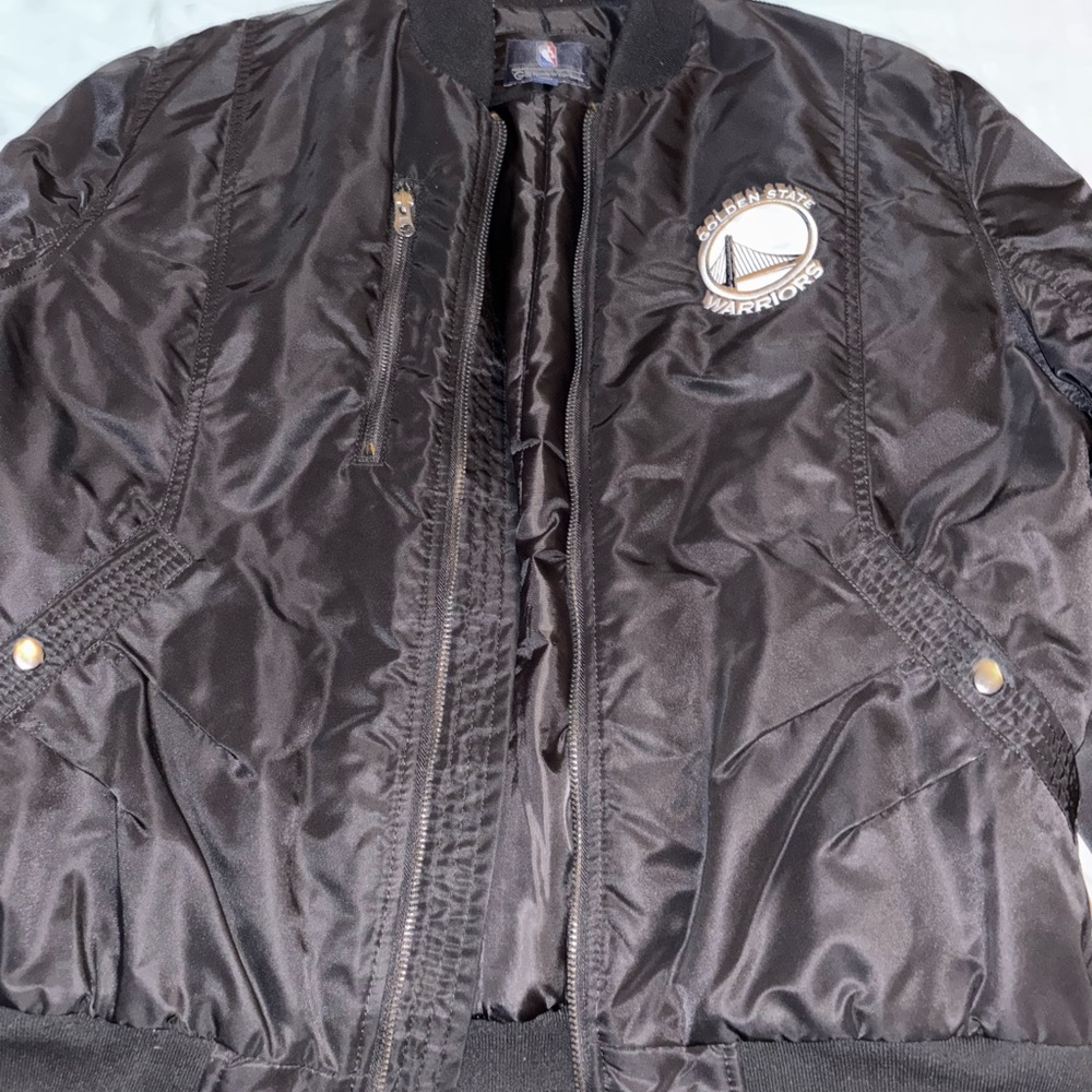 Warriors Black Bomber Jacket